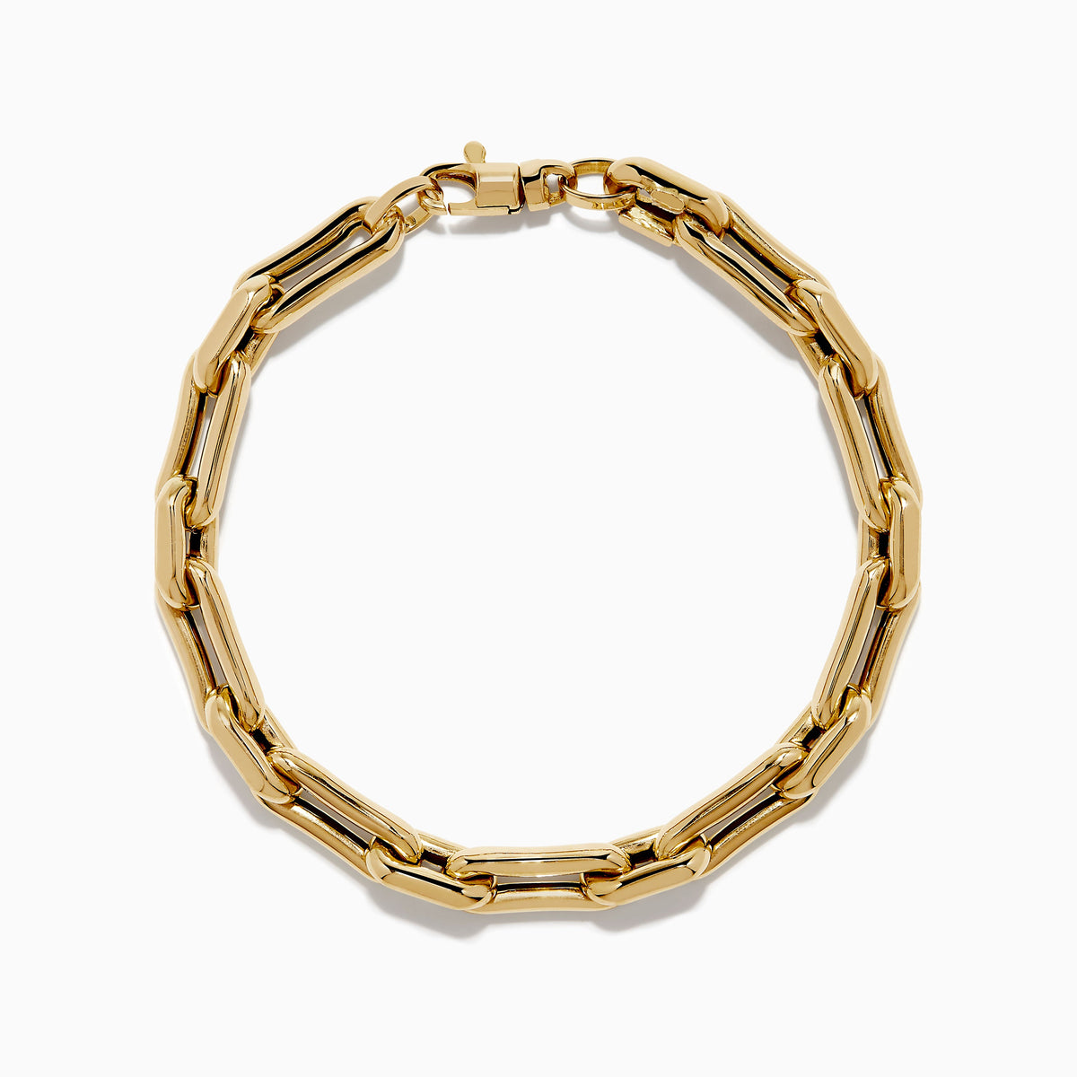 Hollow Oval Chain Link Bracelet in 14K Yellow Gold view 3
