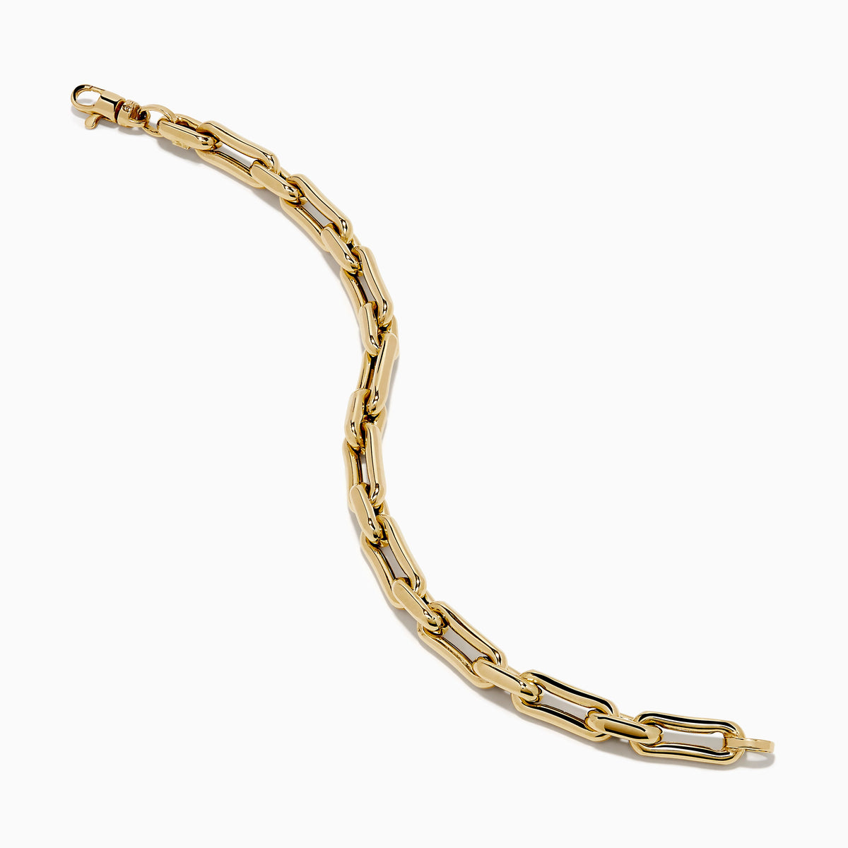 Hollow Oval Chain Link Bracelet in 14K Yellow Gold view 2