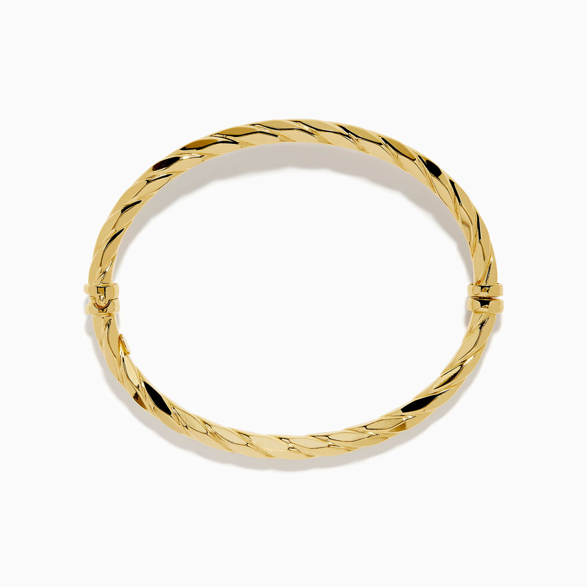 Hammered Hinge Bangle in 14K Yellow Gold view 3