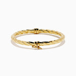 Hammered Hinge Bangle in 14K Yellow Gold view 4