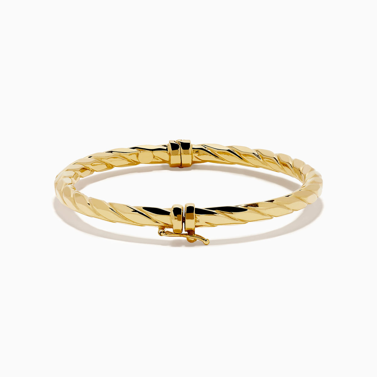 Hammered Hinge Bangle in 14K Yellow Gold view 4
