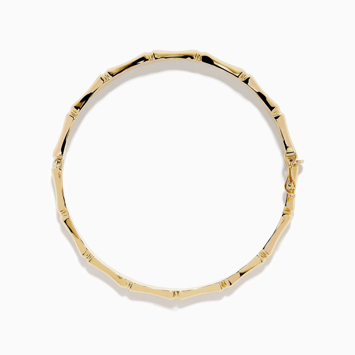 Bamboo Hinge Bangle in 14K Yellow Gold view 3