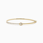 Pear Bezel Diamond Bangle in 14K Yellow Gold