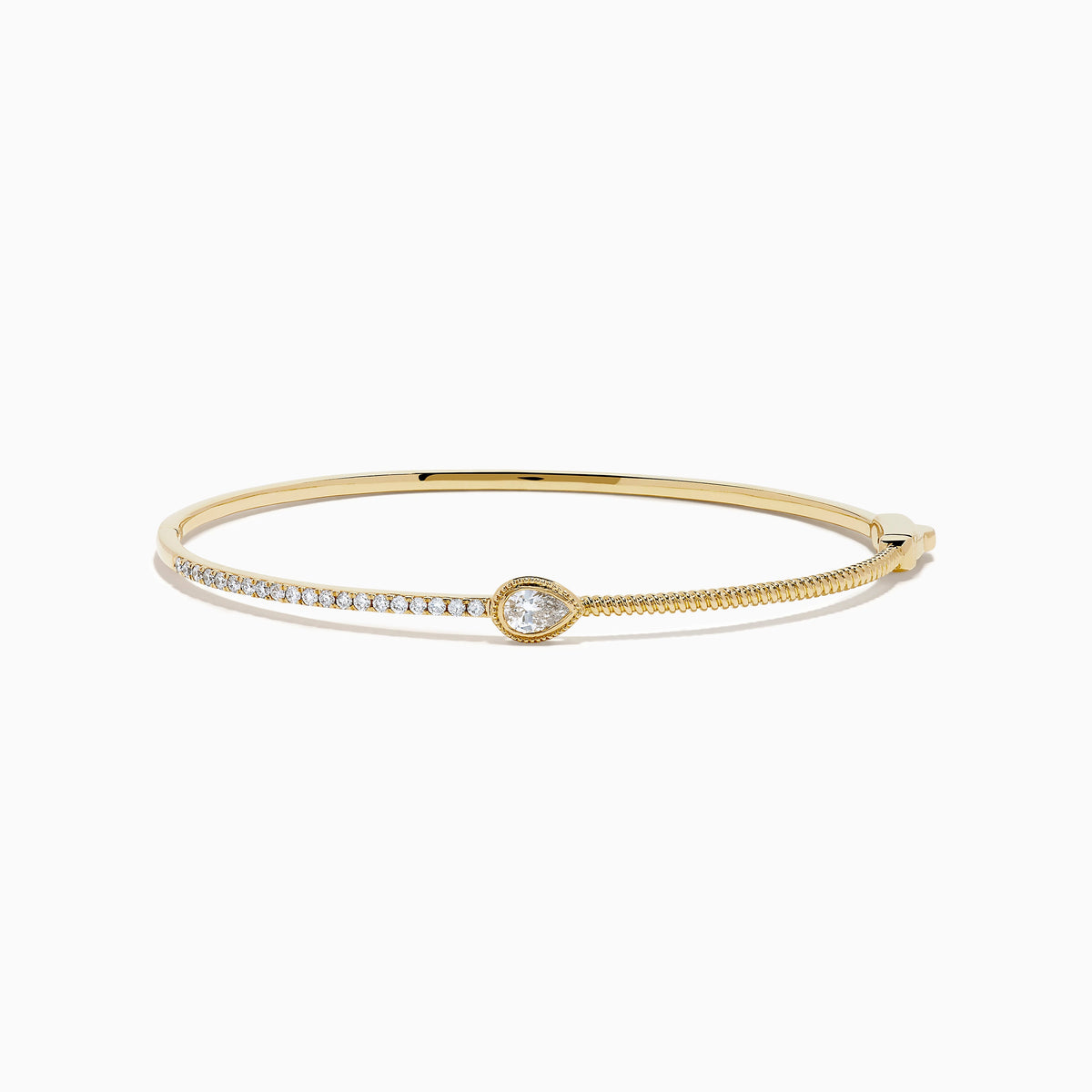 Pear Bezel Diamond Bangle in 14K Yellow Gold