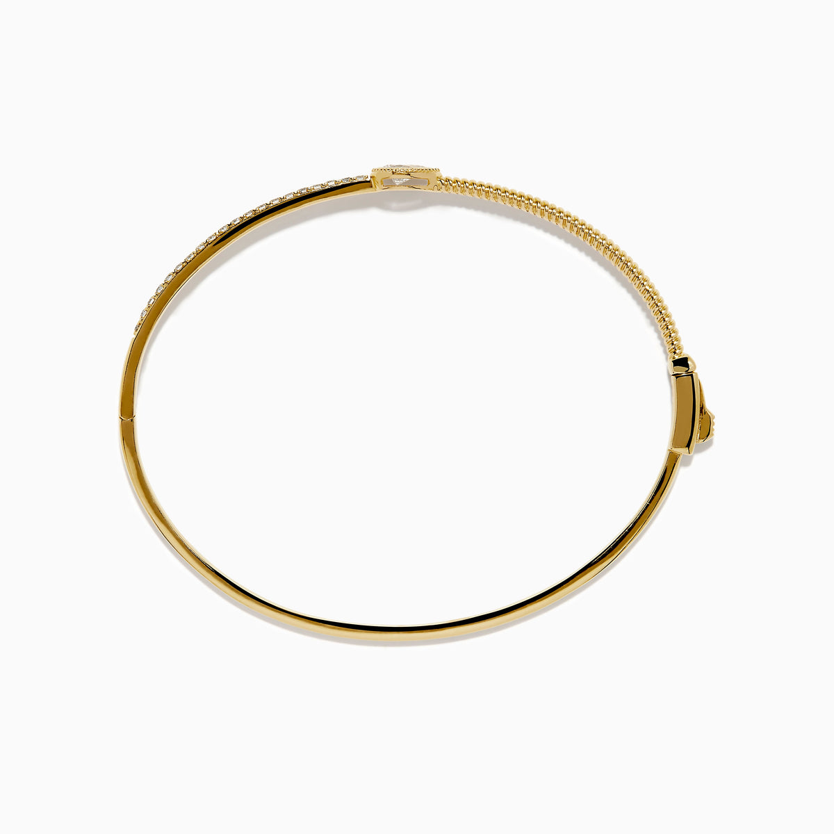 Pear Bezel Diamond Bangle in 14K Yellow Gold view 3
