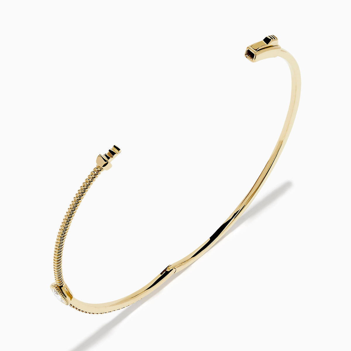 Pear Bezel Diamond Bangle in 14K Yellow Gold view 2