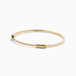 Pear Bezel Diamond Bangle in 14K Yellow Gold view 4