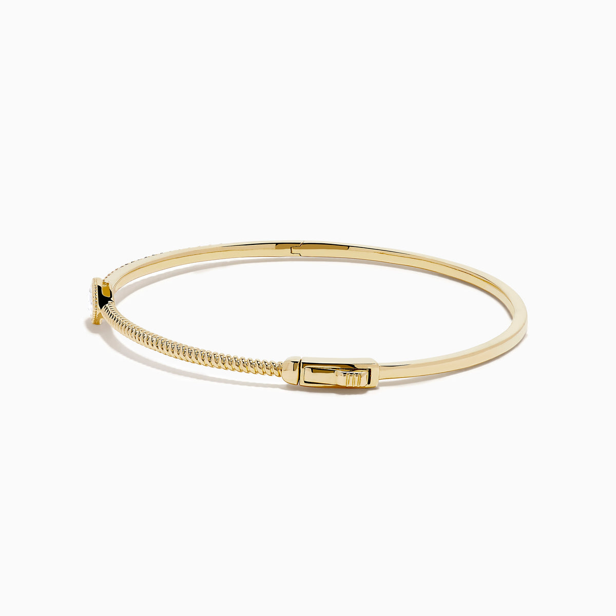 Pear Bezel Diamond Bangle in 14K Yellow Gold view 4