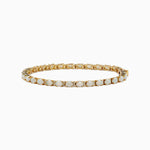 Opal and Diamond Tennis Bracelet in 14K Yellow Gold