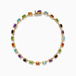 Cushion Cut Multi Color Gemstone Tennis Bracelet in 14K Yellow Gold view 3
