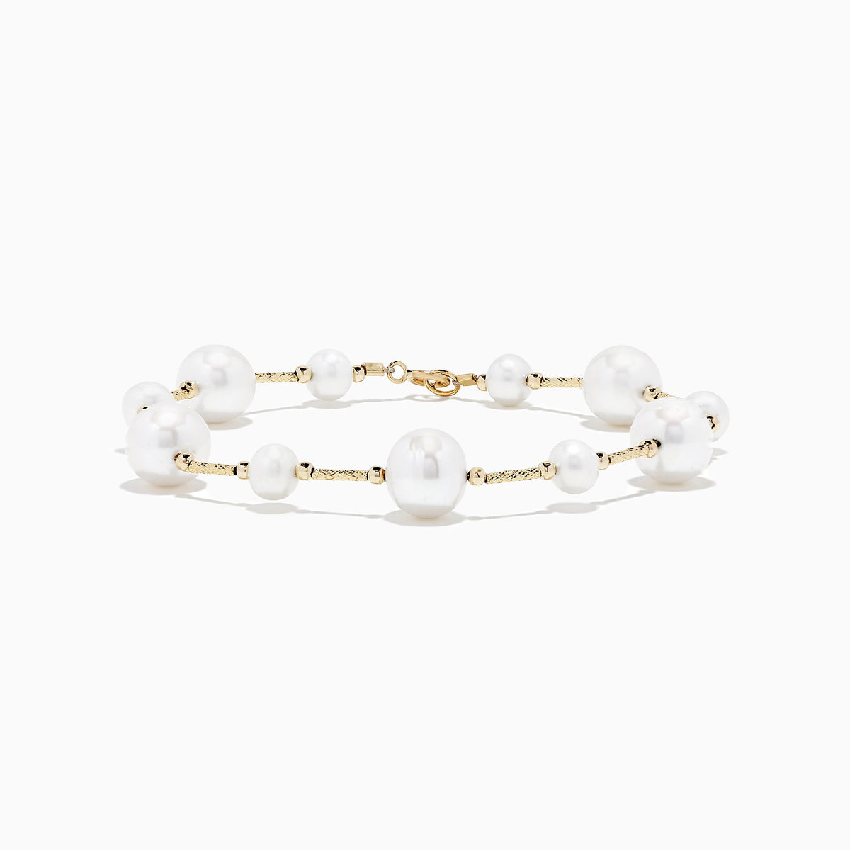 Pearl Station Bracelet in 14K Yellow Gold