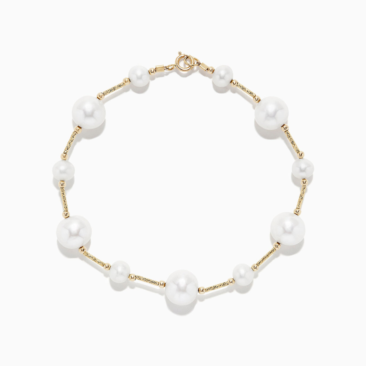 Pearl Station Bracelet in 14K Yellow Gold view 2