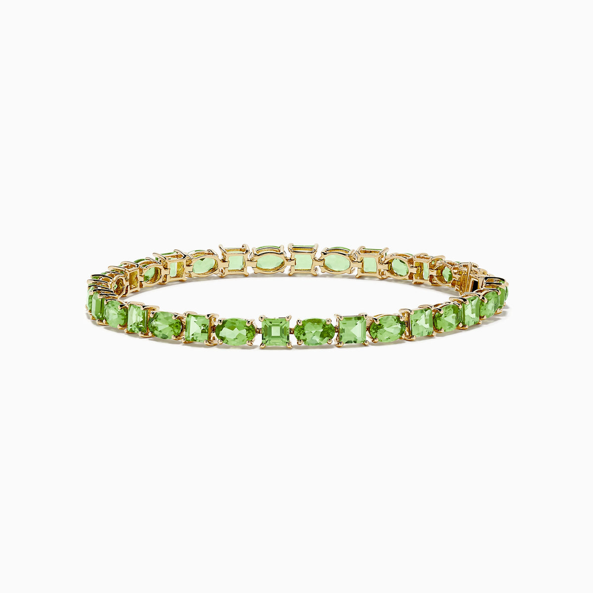 Peridot Tennis Bracelet in 14K Yellow Gold, 13.50 ctw