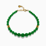 Graduated Jade Bracelet in 14K Yellow Gold