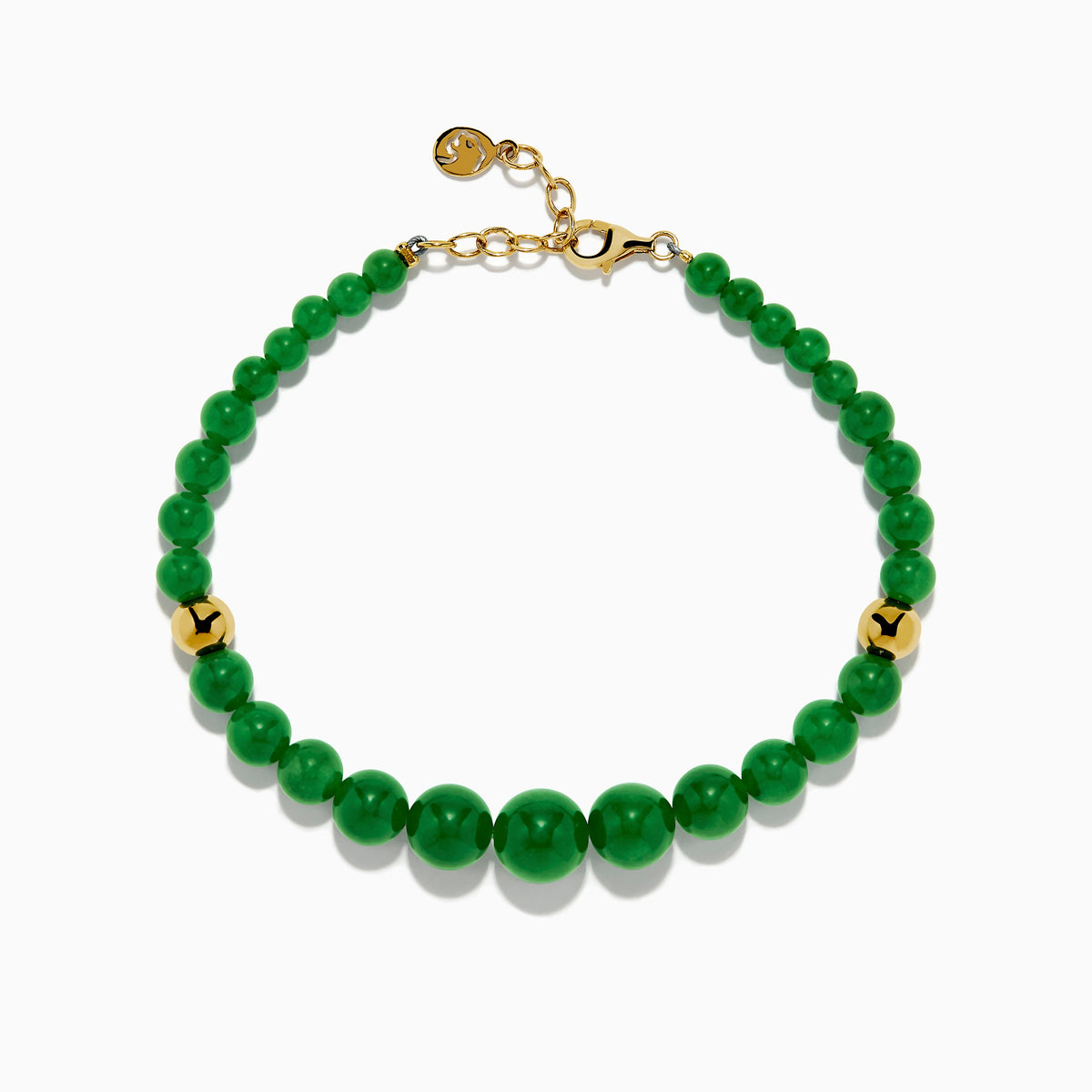 Graduated Jade Bracelet in 14K Yellow Gold