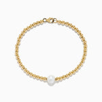 Cultured Fresh Water Pearl Beaded Bracelet in 14K Yellow Gold