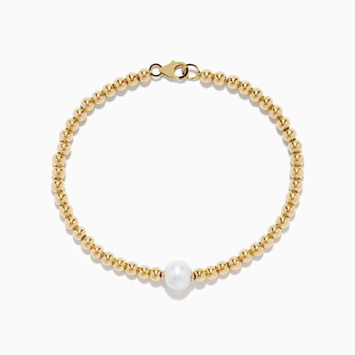 Cultured Fresh Water Pearl Beaded Bracelet in 14K Yellow Gold