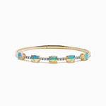Opal and Diamond Flexible Bangle in 14K Yellow Gold