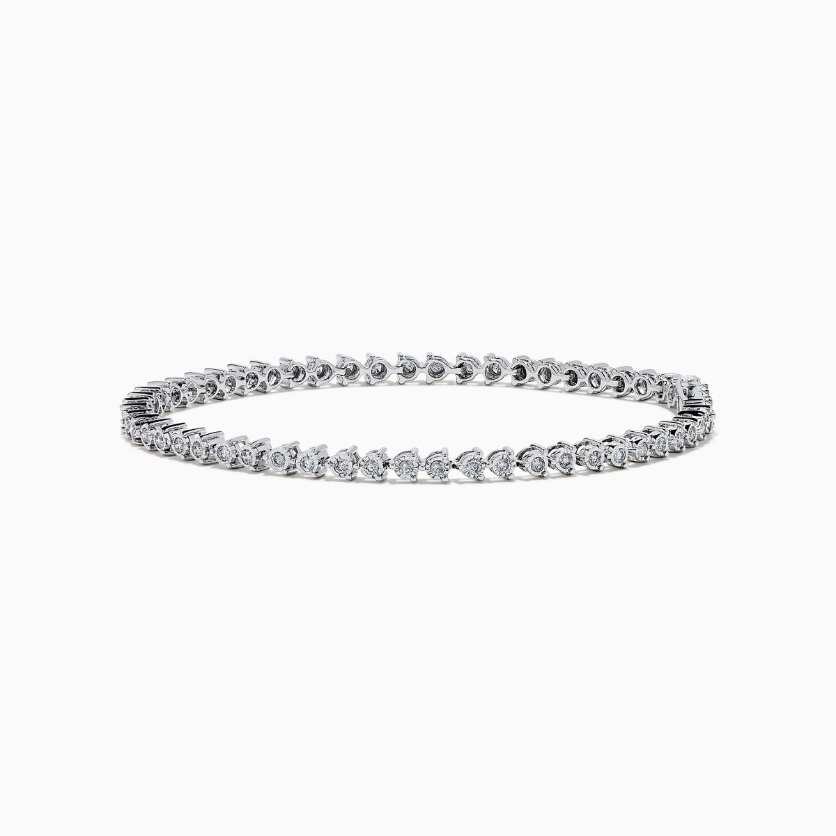 Diamond Miracle Setting Tennis Bracelet in 14K White Gold