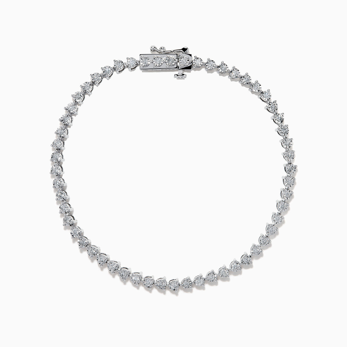 Diamond Miracle Setting Tennis Bracelet in 14K White Gold view 3
