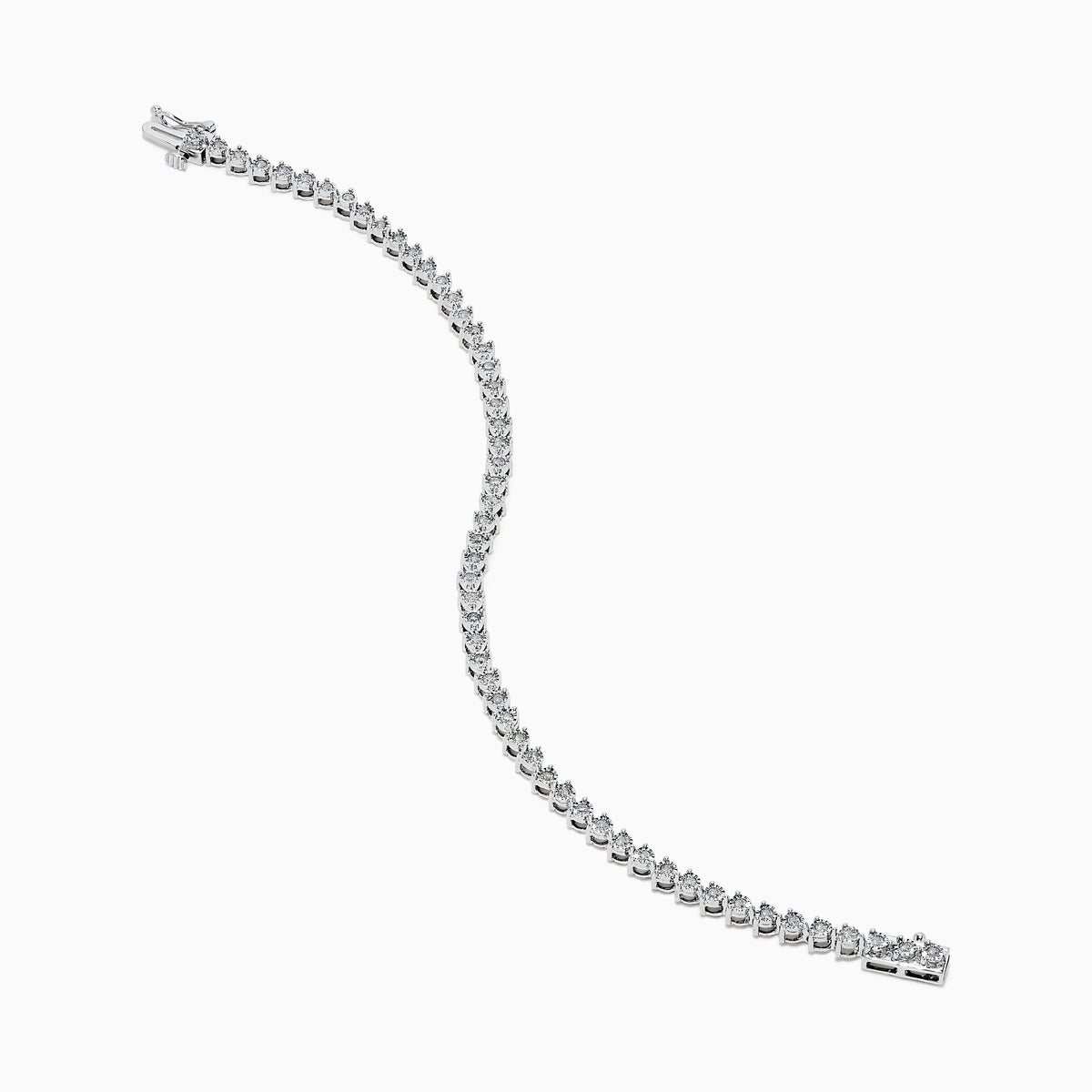 Diamond Miracle Setting Tennis Bracelet in 14K White Gold view 2
