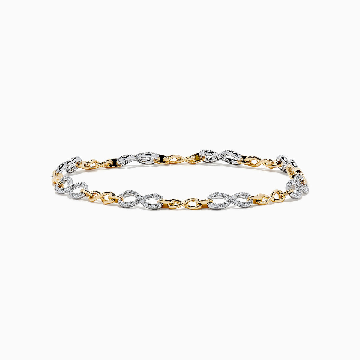 Diamond Infinity Tennis Bracelet in 14K Two Tone Gold, 0.53 ctw