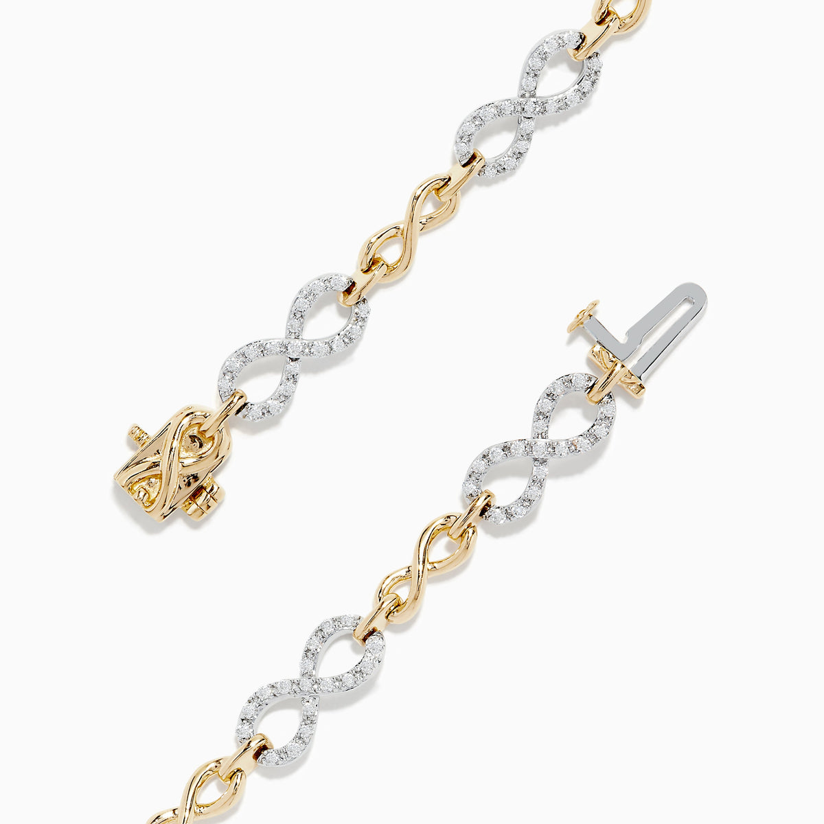 Diamond Infinity Tennis Bracelet in 14K Two Tone Gold, 0.53 ctw view 2