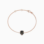 Black Diamond & Emerald Bracelet in 14K Rose Gold, 0.44 ctw