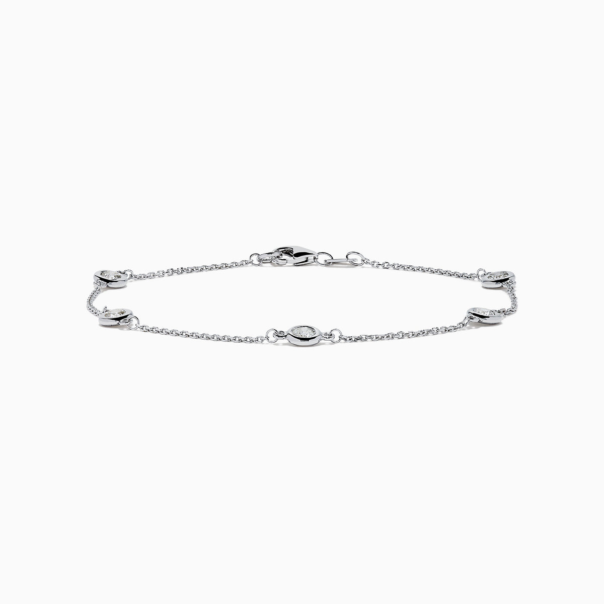 Bezel Diamond Bezel Bracelet in 14K White Gold view 3