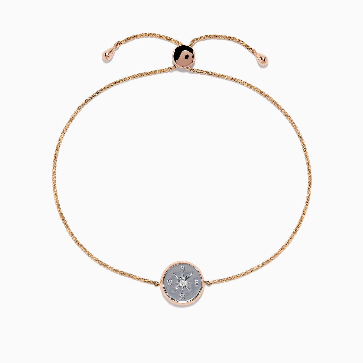 Diamond Compass Bracelet in 14K Two-Tone Gold