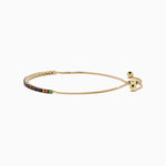 Tsavorite and Multi Sapphire Tennis Bracelet in 14K Yellow Gold view 2