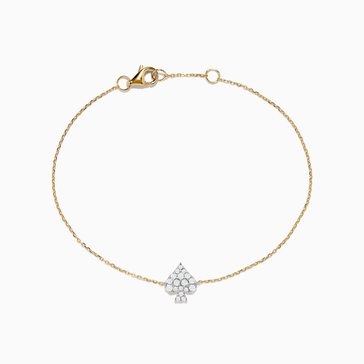 Diamond Spade Suit Bracelet in 14K Yellow Gold