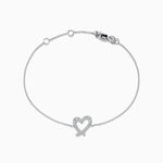 Heart Bracelet in 14K White Gold