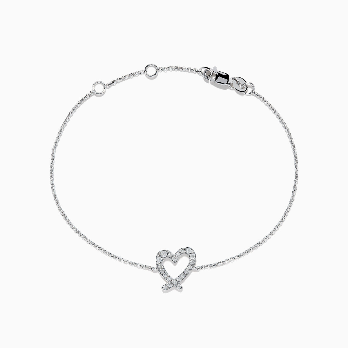 Heart Bracelet in 14K White Gold
