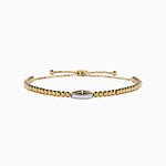 Diamond Compass Bolo Bracelet in 14K Yellow and White Gold view 3