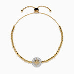 Diamond Compass Bolo Bracelet in 14K Yellow and White Gold