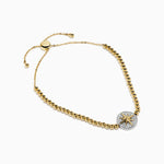 Diamond Compass Bolo Bracelet in 14K Yellow and White Gold view 2