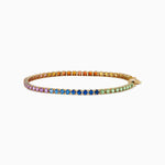 Multi Sapphire Tennis Bracelet in 14K Yellow Gold