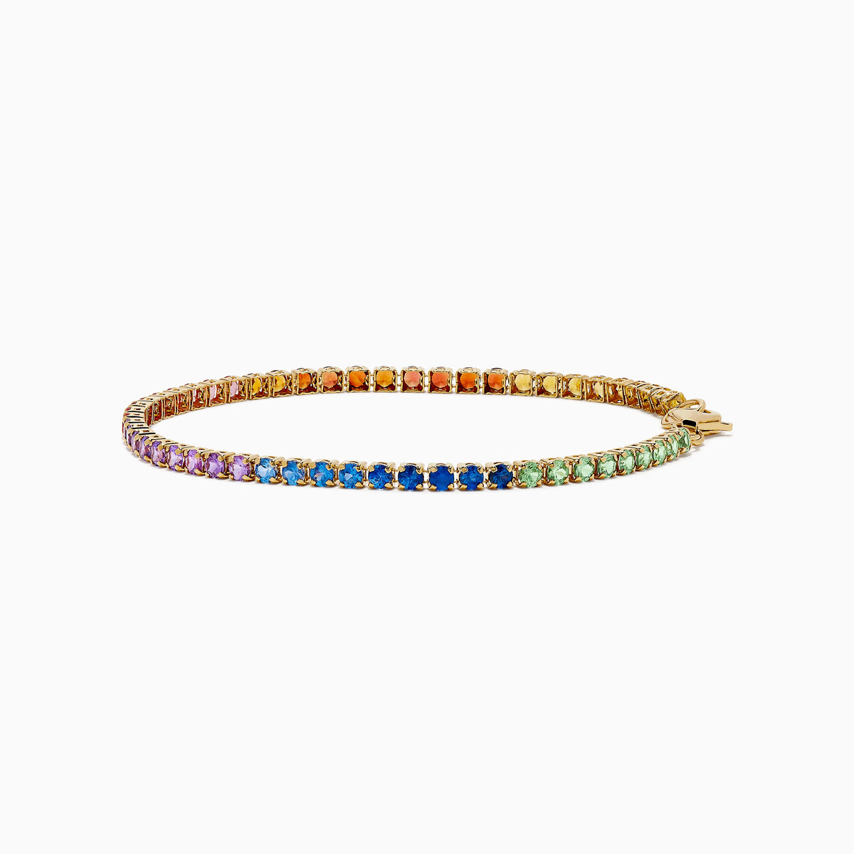 Multi Sapphire Tennis Bracelet in 14K Yellow Gold