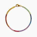 Multi Sapphire Tennis Bracelet in 14K Yellow Gold view 3