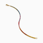 Multi Sapphire Tennis Bracelet in 14K Yellow Gold view 2