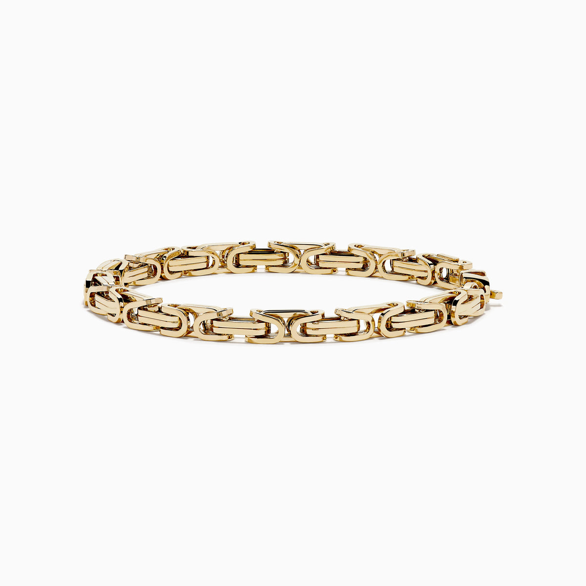 Hollow Byzantine Chain-Link Bracelet in 14K Yellow Gold