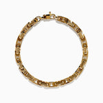 Hollow Byzantine Chain-Link Bracelet in 14K Yellow Gold view 3