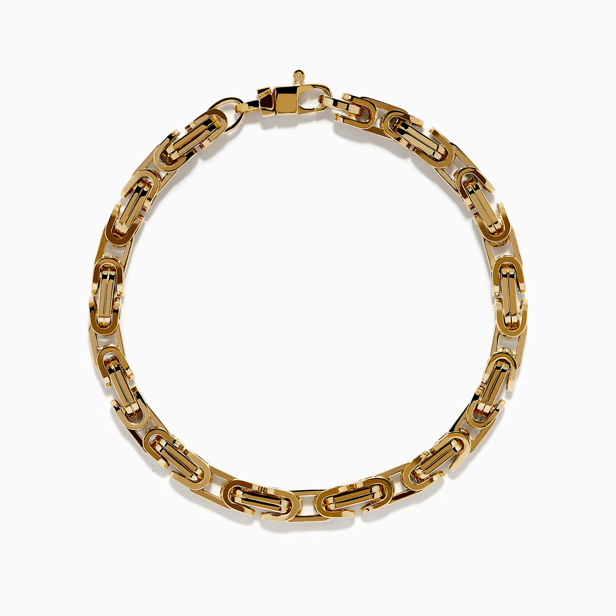 Hollow Byzantine Chain-Link Bracelet in 14K Yellow Gold view 3