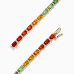 Multi Sapphire and Diamond Bracelet in 14K Yellow Gold view 2