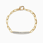 Diamond Paperclip Bracelet in 14K Yellow Gold, 0.24 ctw