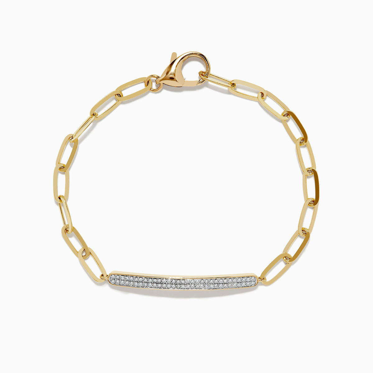 Diamond Paperclip Bracelet in 14K Yellow Gold, 0.24 ctw