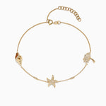 Diamond Seaside Ankle Bracelet in 14K Yellow Gold