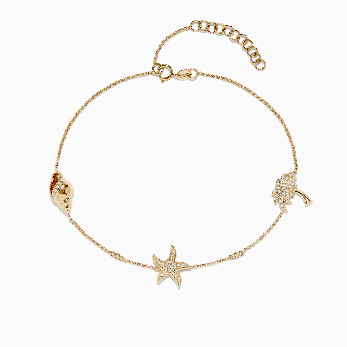 Diamond Seaside Ankle Bracelet in 14K Yellow Gold