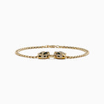 Diamond Panther Cuban Chain Bracelet in 14K Yellow Gold view 3